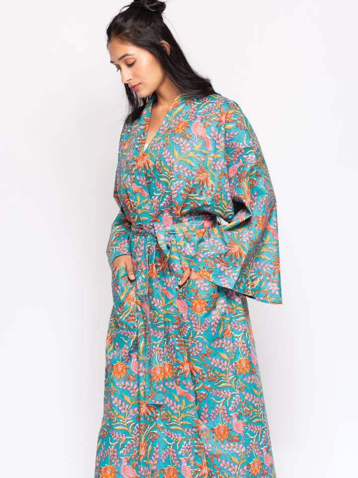 Sevya Handmade - Wholesale Robe - Women's - Reva Block Print Kimono Robes