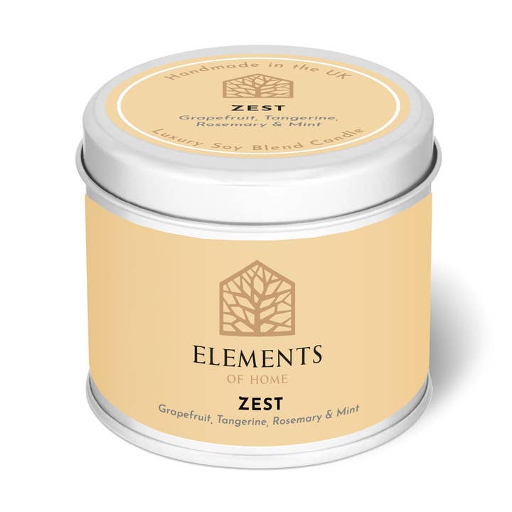 Zest Candle In A Tin 180g for wholesale by Elements of Fragrance