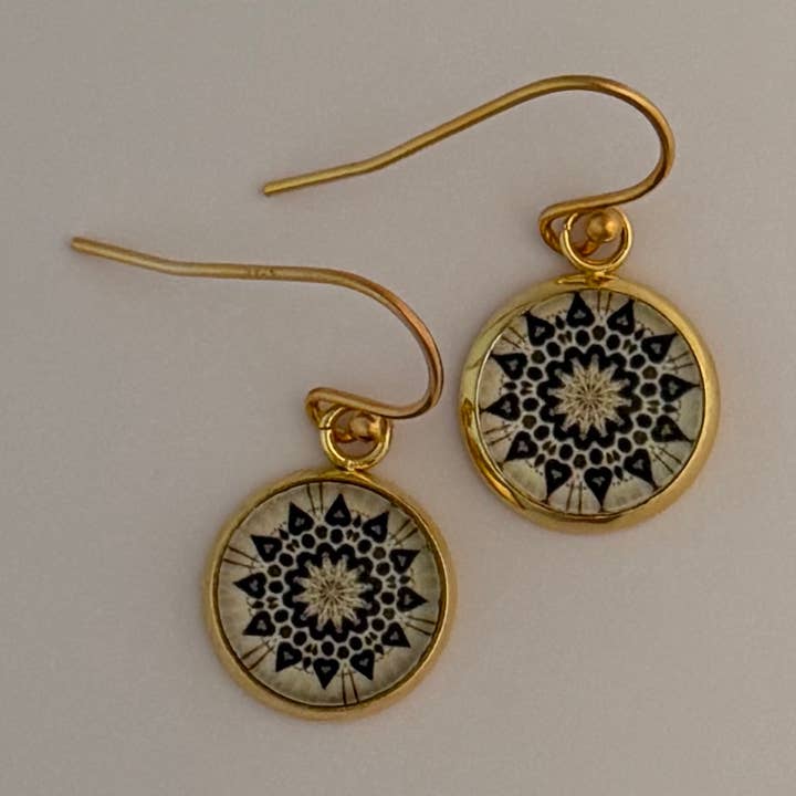 Baha'i Inspired Glass & Gold plated French Hook Earrings for wholesale by Beau Lou Designs