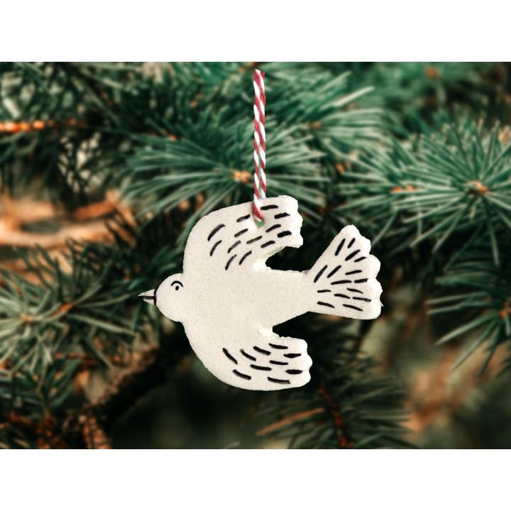 Matilde Horta - Wholesale Ornament - Bird Lines - Handmade Ceramic Hanging Ornament - 6x8cm2