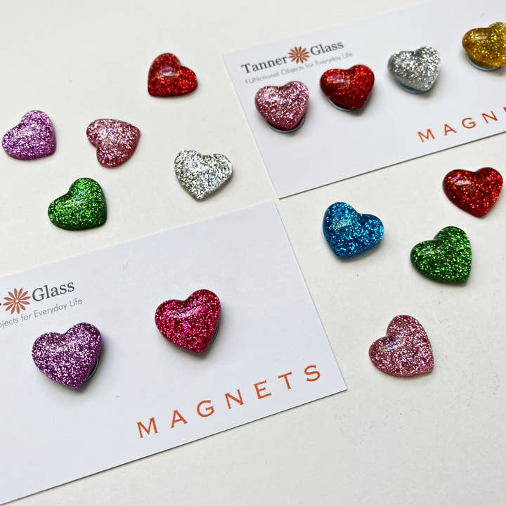 Magnets: Glitter Hearts for wholesale by Tanner Glass
