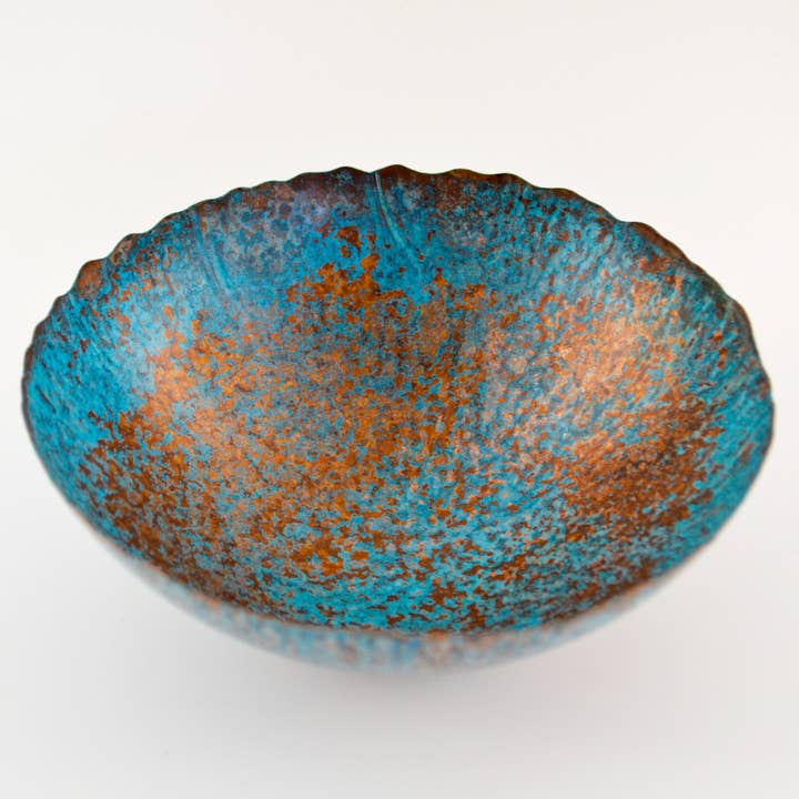 Hand raised Copper vessel - Block Patina for wholesale by Stephanie Hopkins