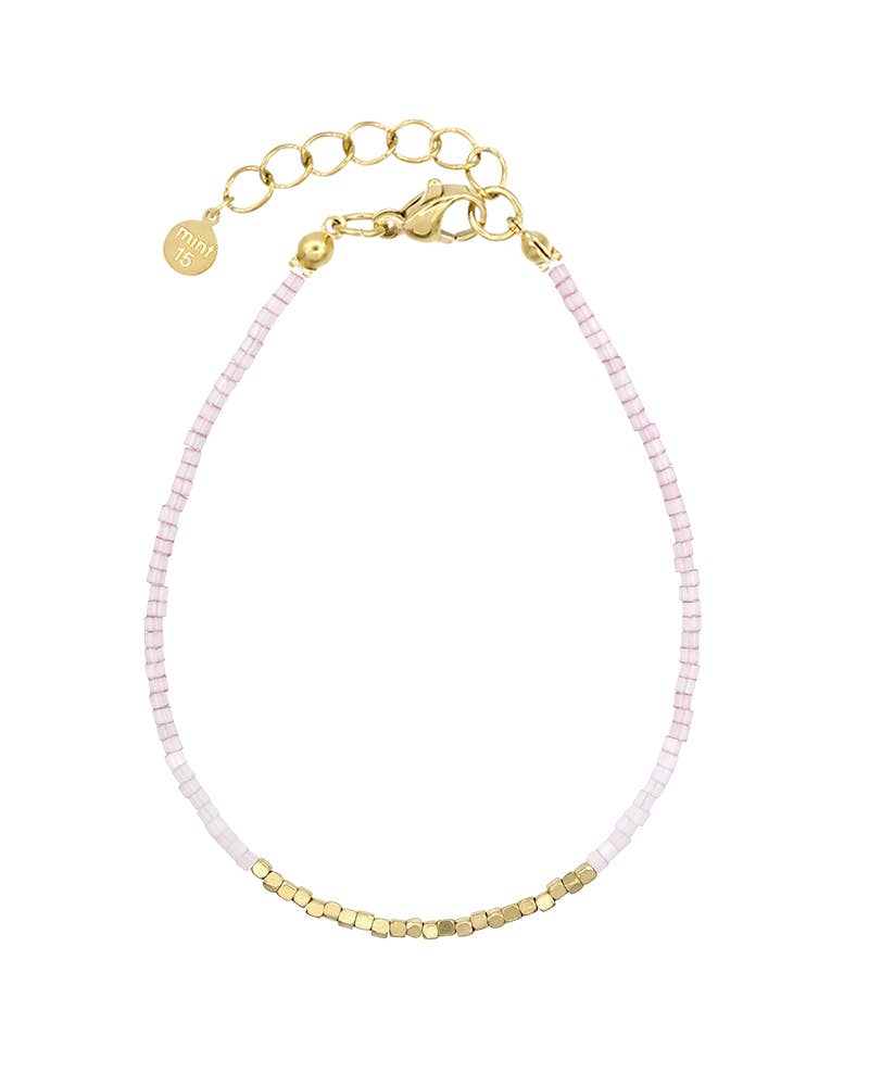 Mint15 - Venta al por mayor Pulseras de abalorios/colgantes - Pulsera de satén de seda - Lila envejecido