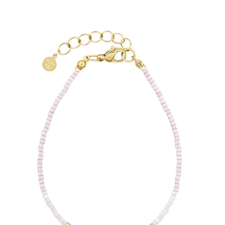 Mint15 - Venta al por mayor Pulseras de abalorios/colgantes - Pulsera de satén de seda - Lila envejecido0