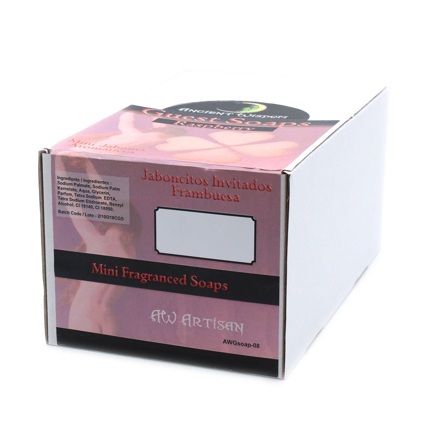 Ancient Wisdom – wholesale Bar Soap – Heart Guest Soap - Raspberry1