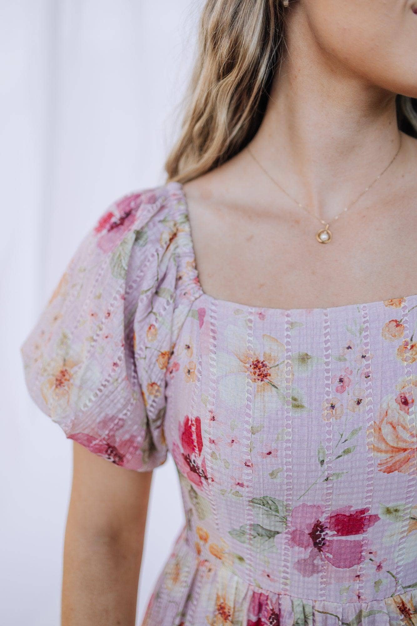 Fehrnvi Apparel - Wholesale Dress - Women's - Greta Maxi Dress in Floral Pink8