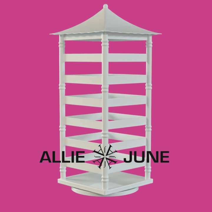 White Lacquer Bamboo Pagoda Earring Display for wholesale by ALLIE JUNE