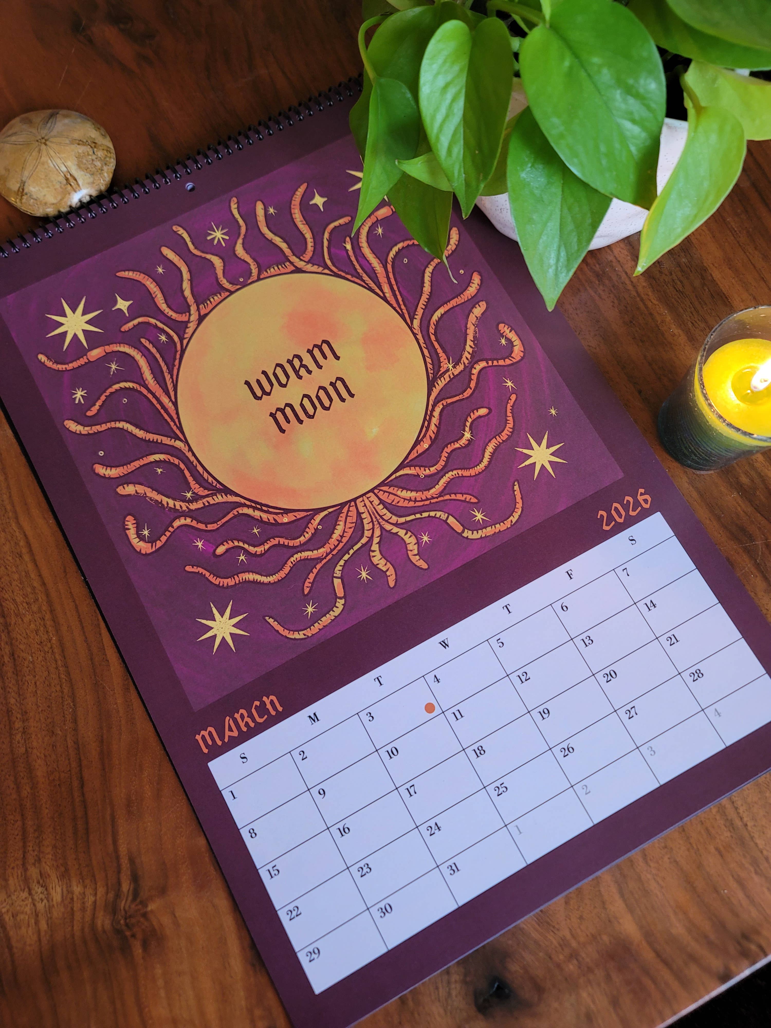 Black Moss Studio - Wholesale Calendar - 2026 Full Moon Calendar – Large 11×16.5 12 Month Calendar4