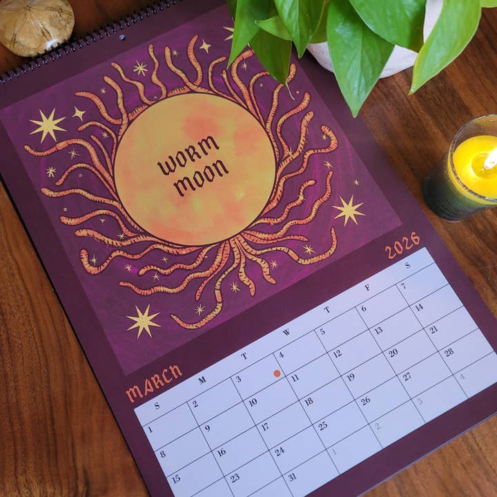 Black Moss Studio - Wholesale Calendar - 2026 Full Moon Calendar – Large 11×16.5 12 Month Calendar4