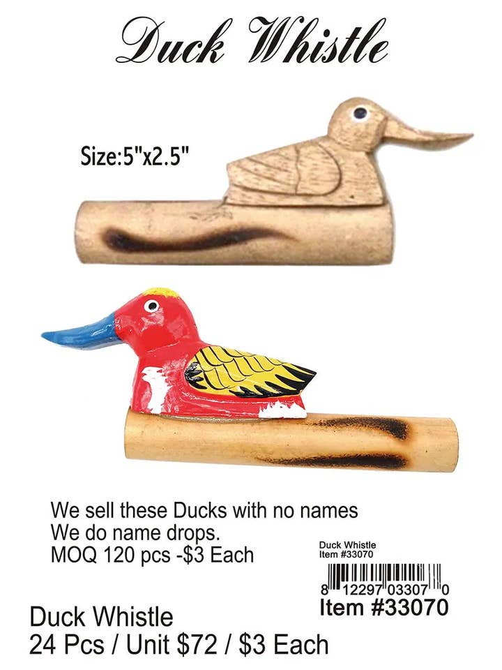 Duck Whistle . for wholesale by Puka Creations