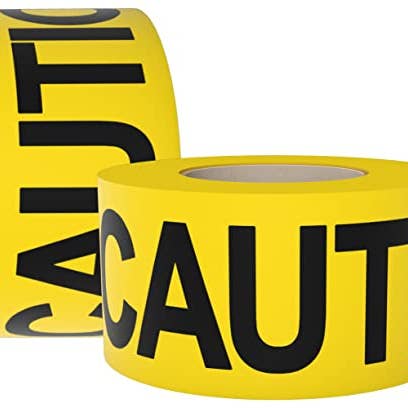 Ruban adhésif d'avertissement (paquet de 2) 3 pouces x 1000 pieds pour la vente par Tapix