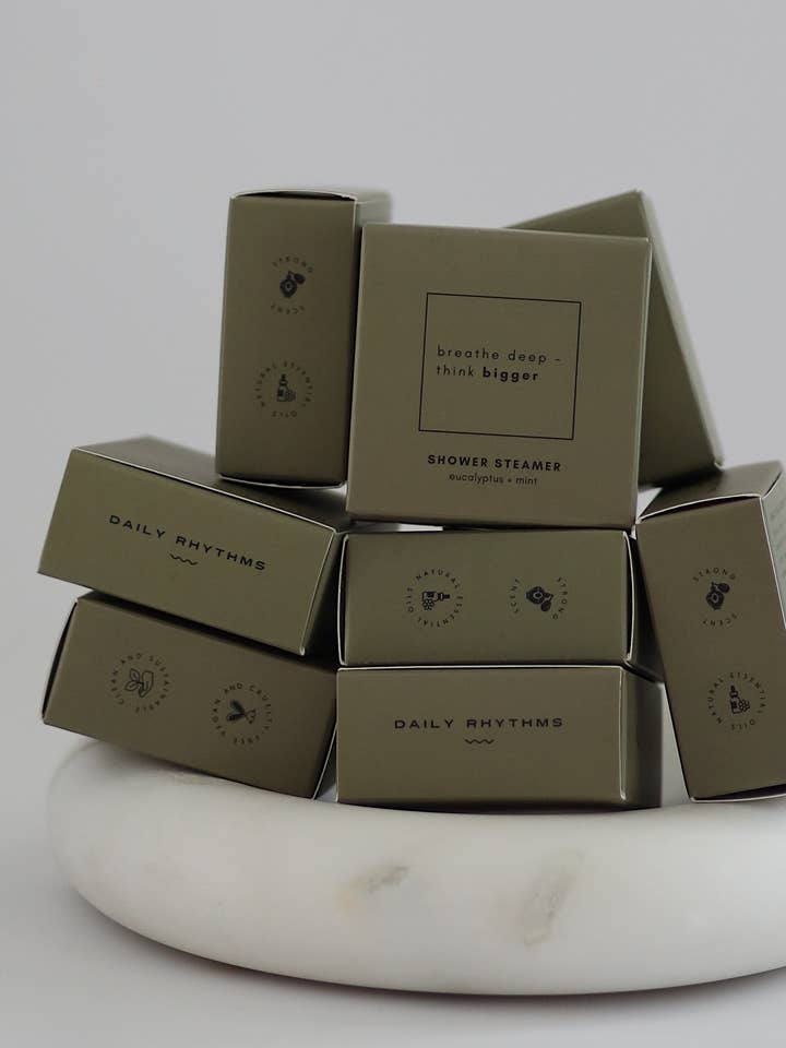 Shower Steamer | Eucalyptus + Mint | Stocking Stuffers for wholesale by Daily Rhythms