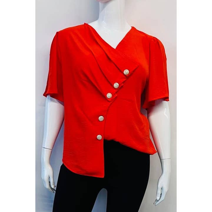 PLUS SIZE SHORT SLEEVE SOLID TOP for wholesale by DORCAS