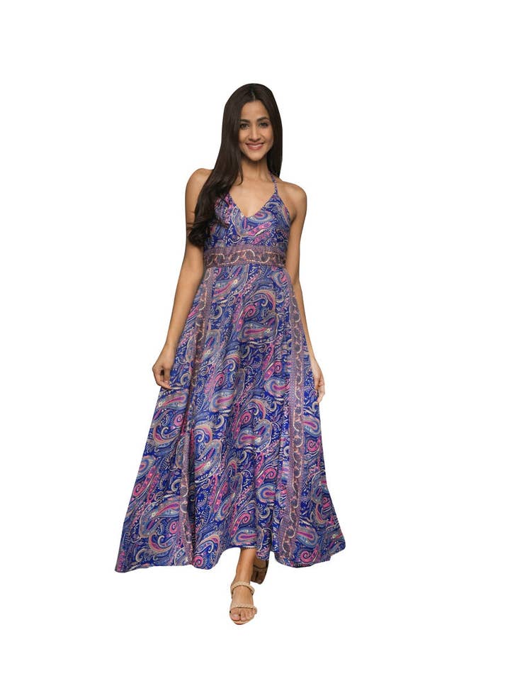 Sacred Threads - Wholesale Dress - Women's - Faux Silk Patterned Dress