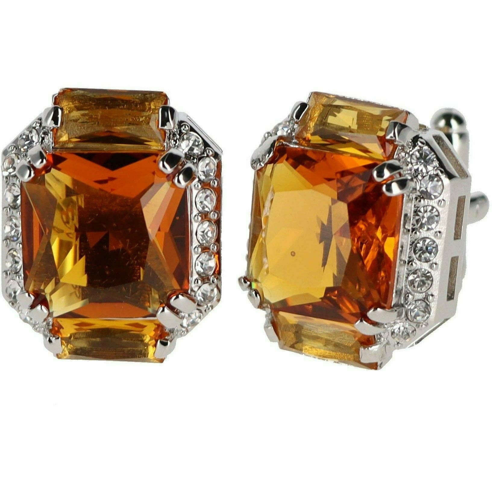 Dubal Brothers - Wholesale Cufflinks - Vittorio Vico Rectangular Colored Diamond Flanked Crystal Cufflinks (CL 74XX) by Classy Cufflinks19
