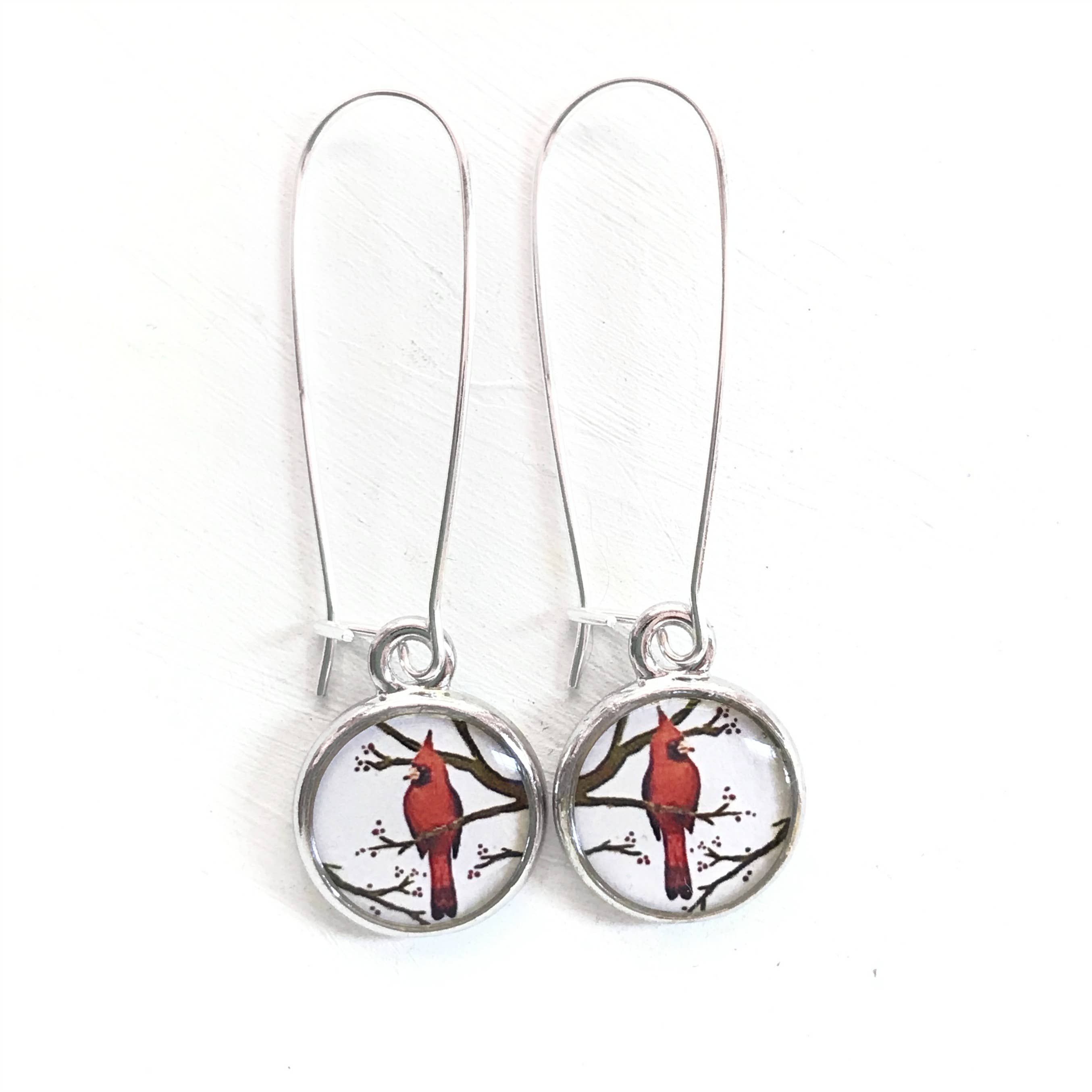 Seed and Sky - Wholesale Dangle Earrings - Cardinal Silver Earring1