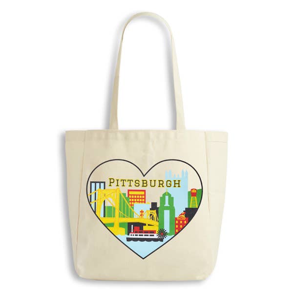 THE FOUND - Wholesale Draagtas - Dames - Pittsburgh Skyline hartvormige draagtas