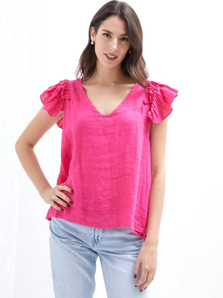 LÉA & LUC - Wholesale Blouse - Women's - 100% Linen Blouse REF. 1201912