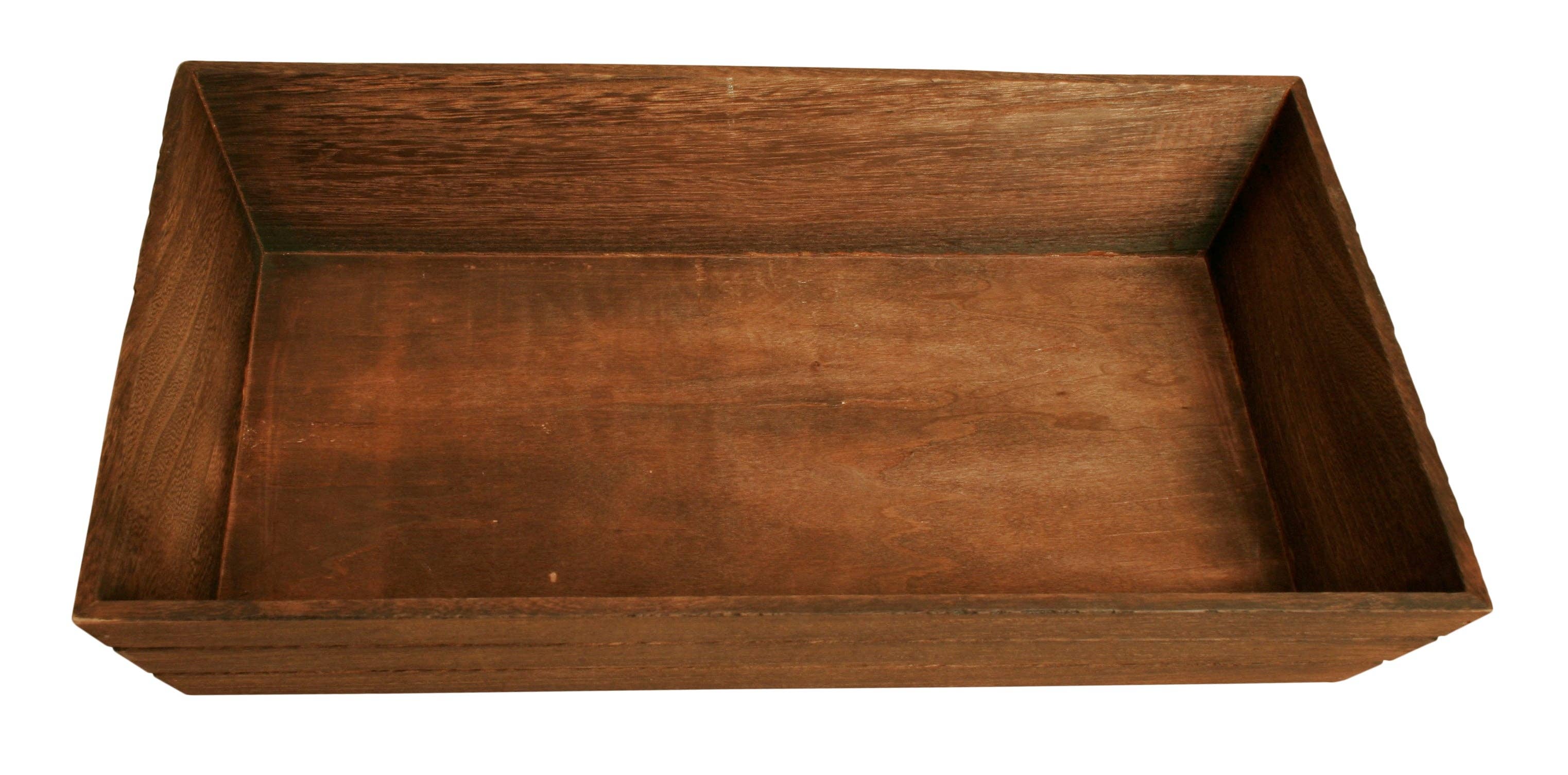 WALD IMPORTS - Wholesale Serving Tray - 17" Dark Stained Wood Grooved Serving Tray4