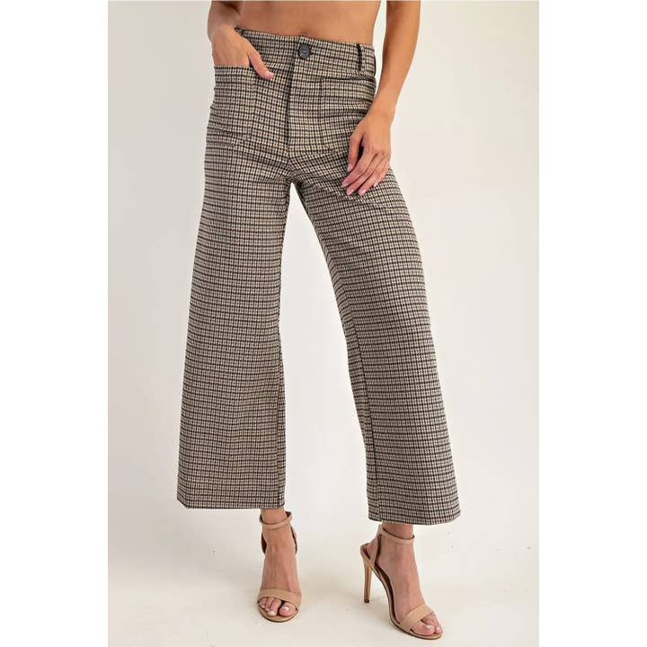 NEW Houndstooth Straight Leg Pants for wholesale by STYLE USA