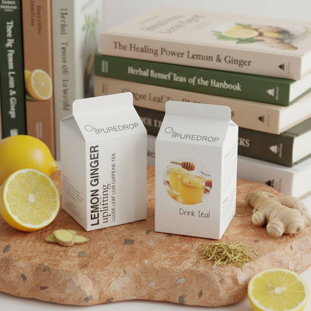 Pure Drop – Großhandel Loser Tee – Belebender Zitronen-Ingwer-Tee mit losen Blättern4