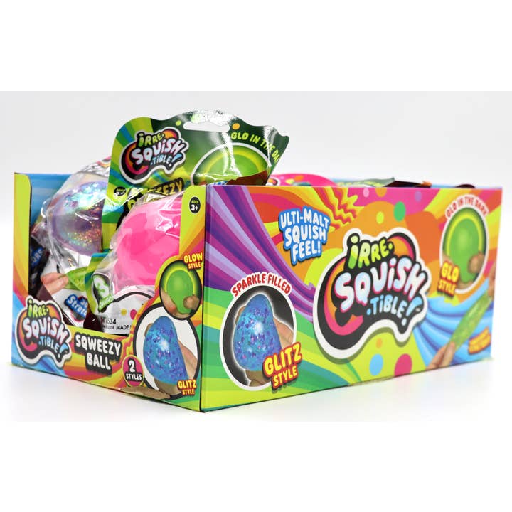 Grandpa Joe's Candy Shop - Wholesale Squishy Toy - Kids & Baby - irre-SQUISH-tible Sqweezy Glitz Ball, 24ct2