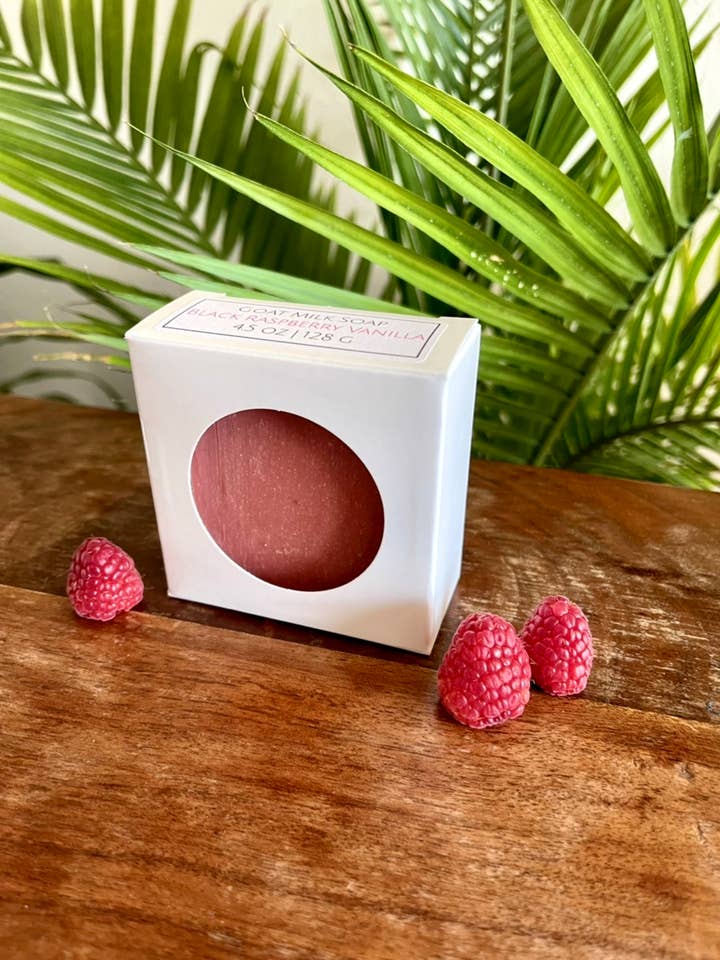 Black Raspberry Vanilla Goat Milk Soap - 4.5oz for wholesale by Angels Essentials