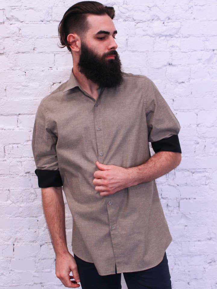 Unfurl Men's Button Down Shirt Button Down with French Cuffs for wholesale by Am.A-Line Collections LLC