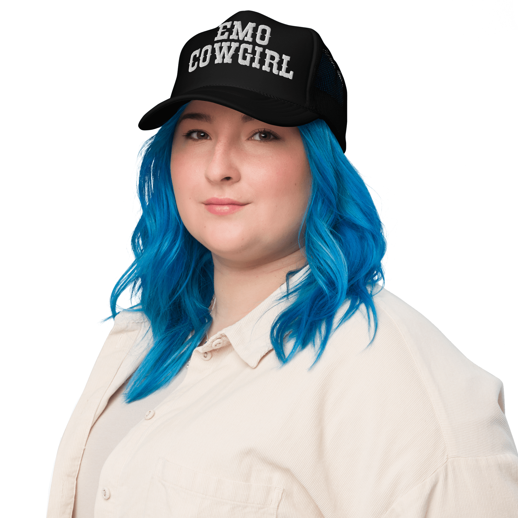 Goth Cloth Co. - Wholesale Trucker Hat - Women's - Emo Cowgirl Embroidered Foam Trucker Hat1