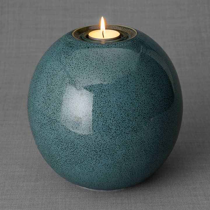 Pulvis Art Urns - Wholesale Urn - Cremation Urn Harmony - Large | Oily Green Melange | Ceramic0