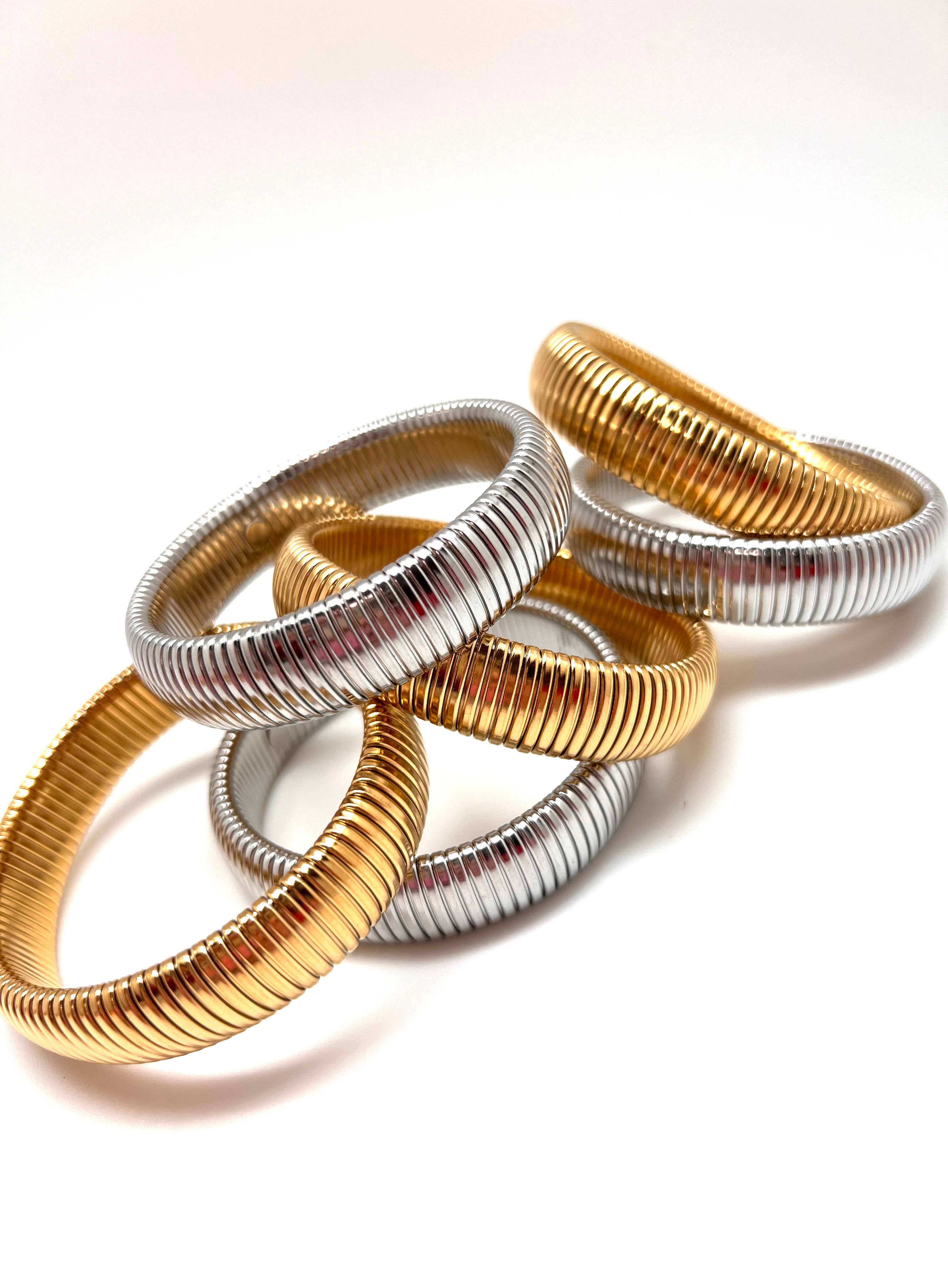 Karli Buxton - Wholesale Bangle Bracelet - Snake Coil Stacks1