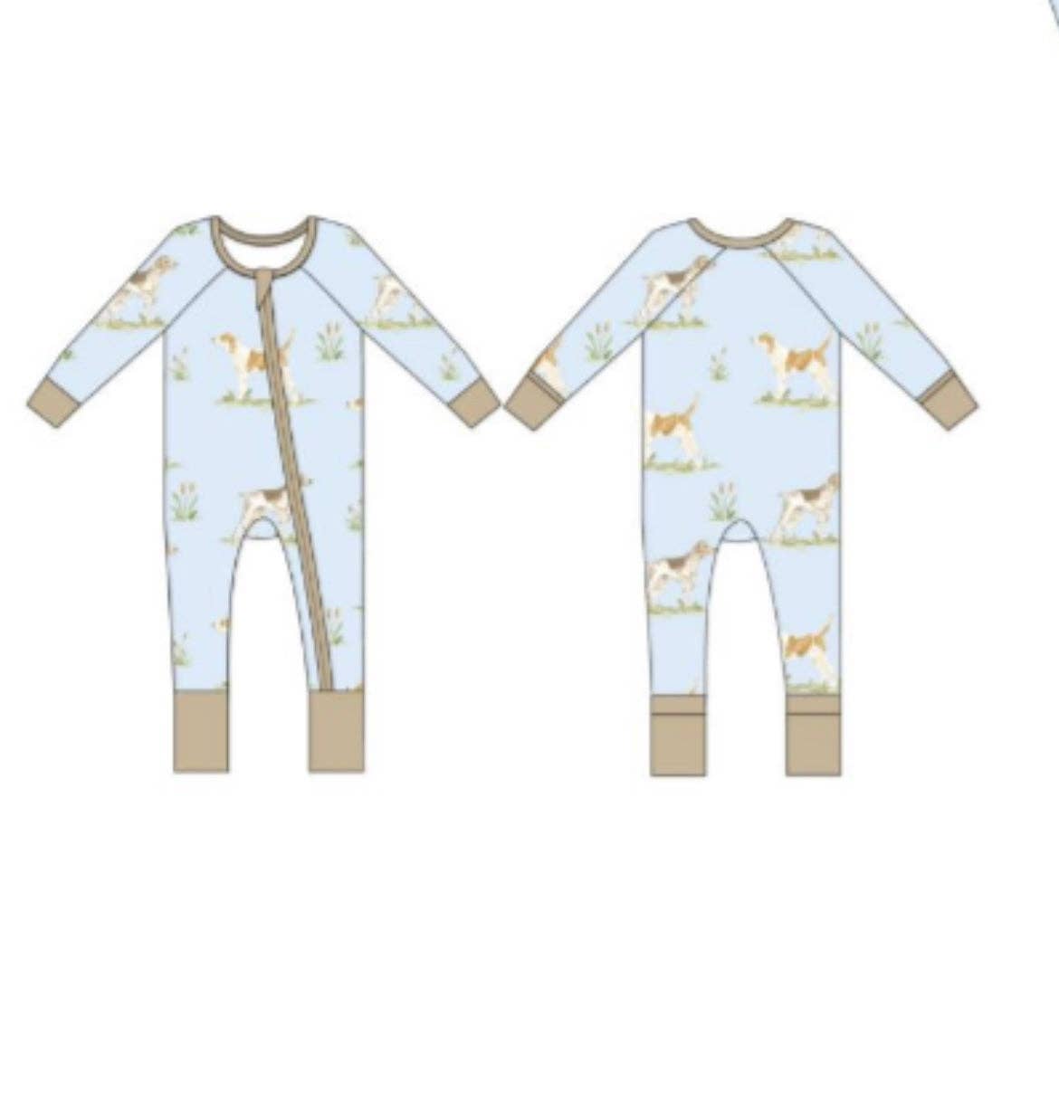 Sweet Bay Clothing – wholesale Jumpsuit – Baby – Hunting Dogs Zipper Onesie1