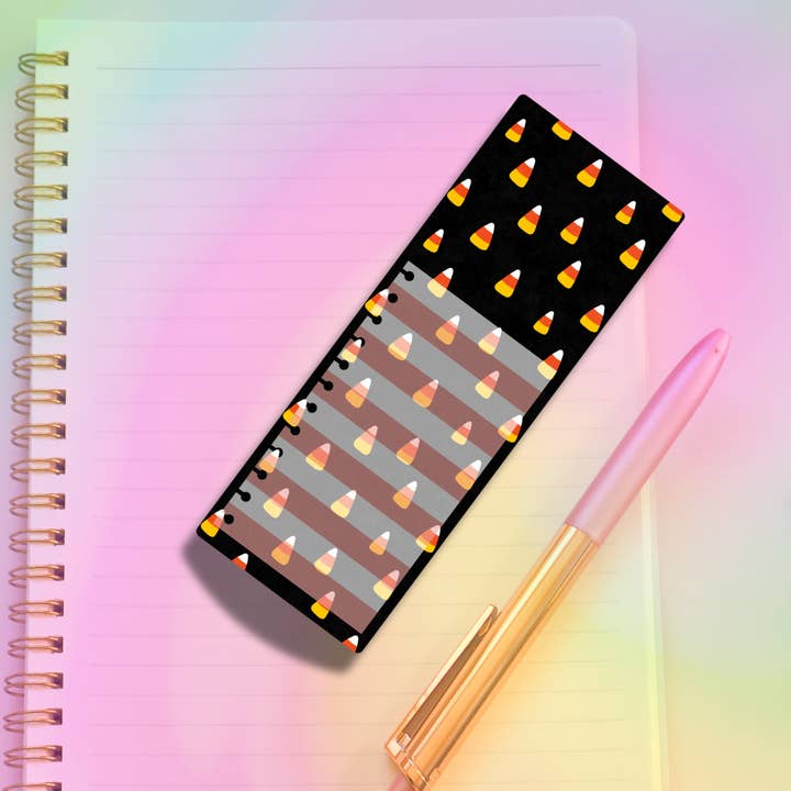 Dark Candy Corn Notepad 2.5"x7" 45 Pages Aesthetic Cute Stationery Gift for wholesale by Hikaru Tara Art Arst & Craft Gift Shop