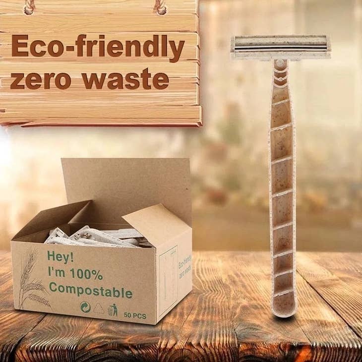 Wholesale Disposable razors wheat straw eco biodegradable box of 50 for  your store - Faire