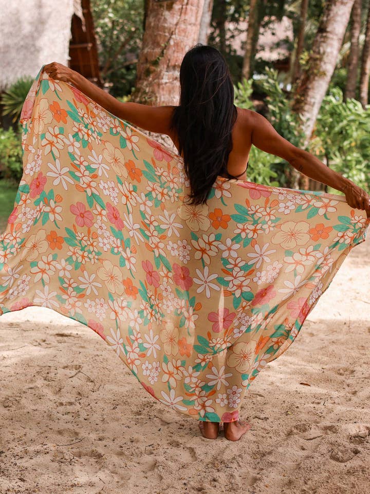 Tag Aloha Co. - Wholesale Swim Cover Up - Women's - Kailua Blooms Pareo1