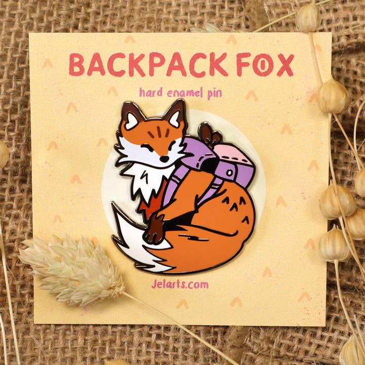 Backpack Fox - Enamel Pin for wholesale by JelArts