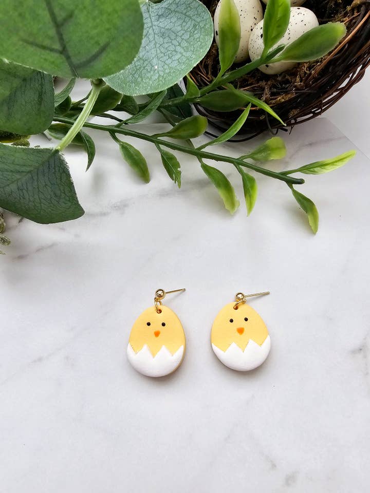 Easter Chicks earrings | Polymer clay | easter for wholesale by Beckys Creations