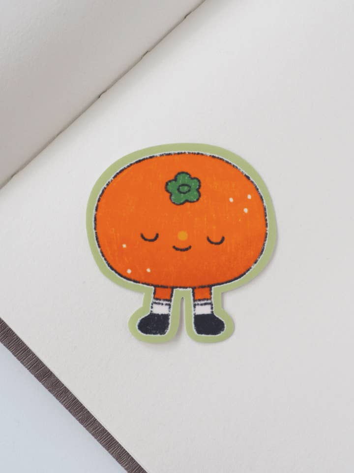 sleepy orange • die cut sticker for wholesale by natamori