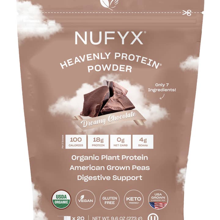 NUFYX – wholesale Protein/superfood powder – Heavenly Protein Powder, Dreamy Chocolate - .6 lb (20 scoops)