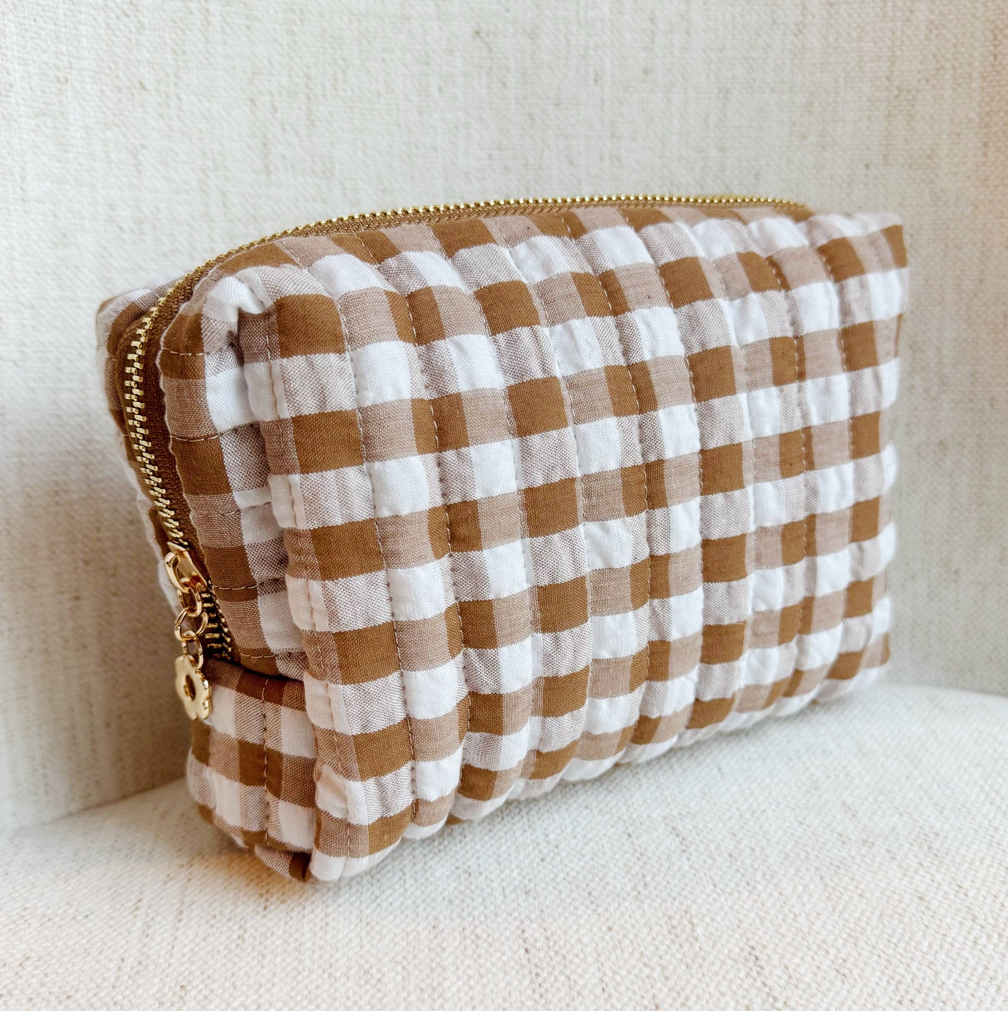 Ellison+Young - Wholesale Makeup/Cosmetic Bag - Color Parade Gingham Cosmetic Case2