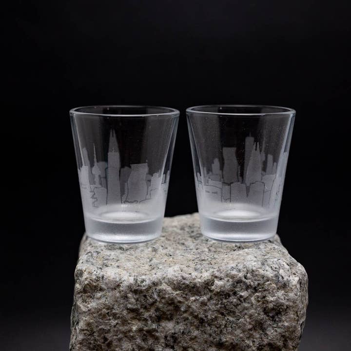 Urban & Etched - Wholesale Shot glass - Seoul, South Korea Skyline Shot Glasses - Set of 4- Etched 2 oz. Shot Glasses0