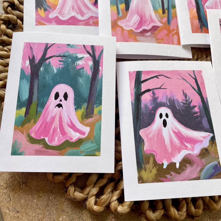 Cryptic Paper Co. - Wholesale Everyday Greeting Card - Set Of 6 Enchanted Forest Ghost Painting Cards3