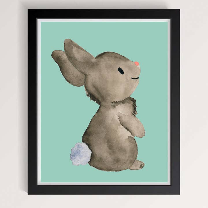 Grey Bunny Print for wholesale by Wild Juniper Art Studio