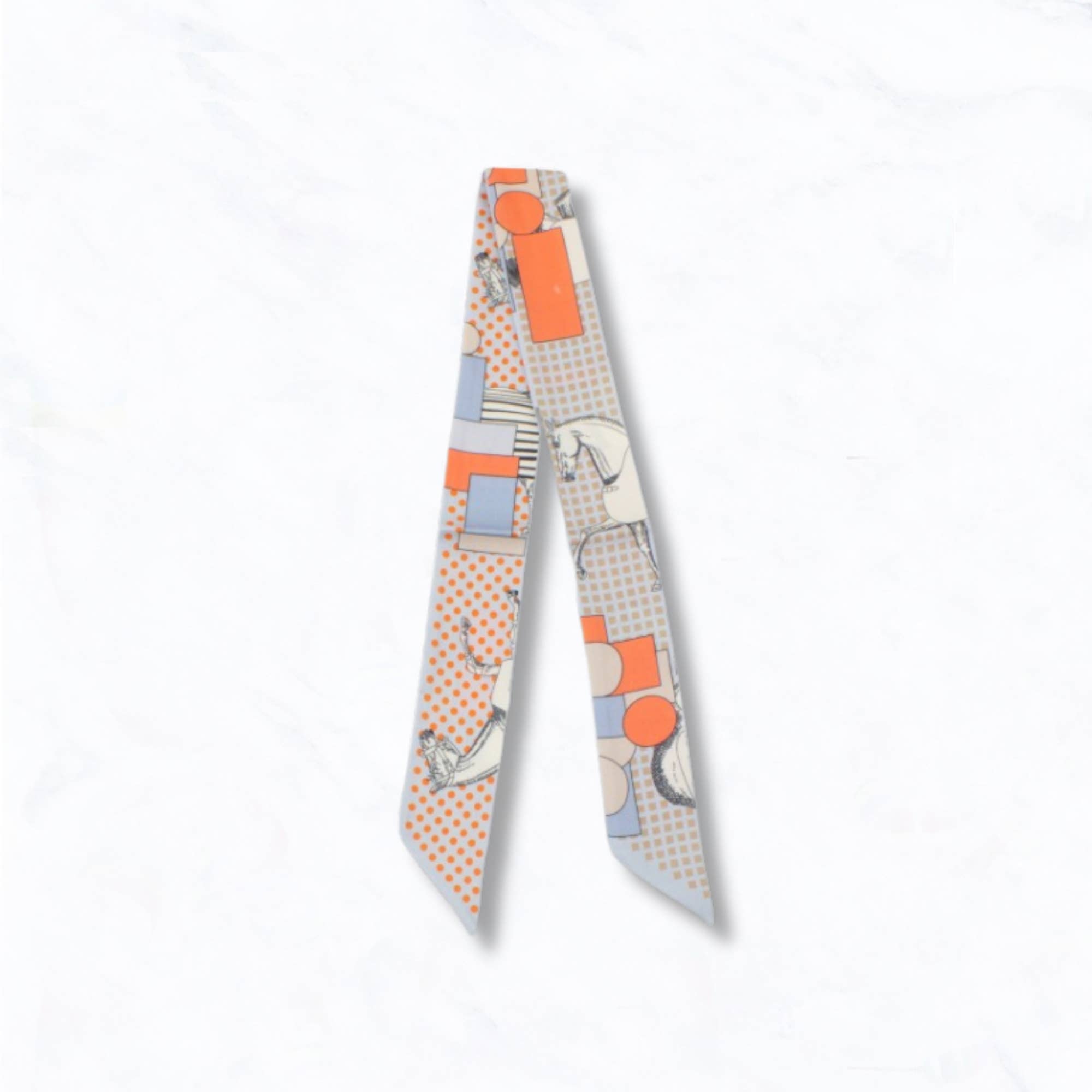 Suzie Q USA - Venta al por mayor Bufanda - Mujer - Pañuelo fino con estampado de caballo, círculo y cuadrado de lunares1