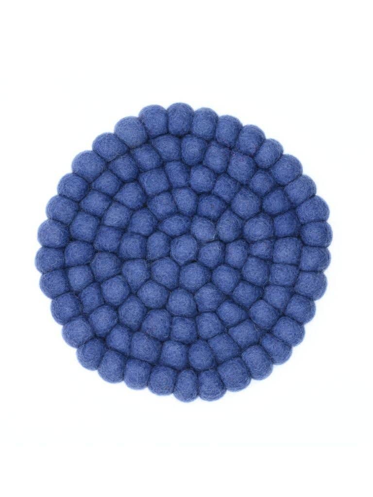 Woollyfelt - Wholesale Trivet - Navy Blue Felt Ball Wool Trivet Sets0