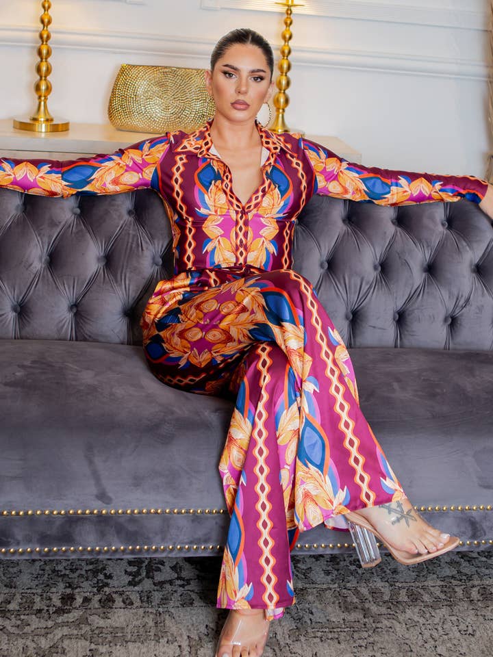 BT5832-SET_Button Up Shirt and Wide Pants Set for wholesale by Her Bottari