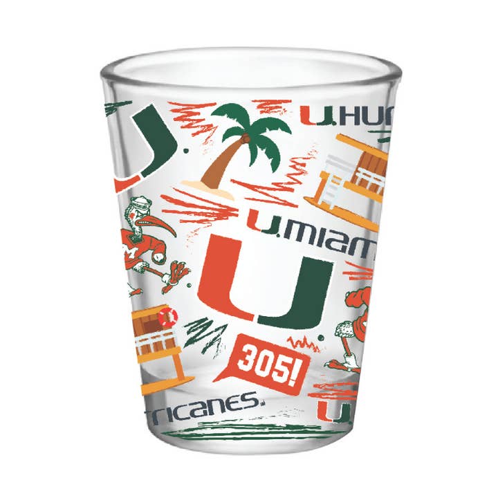 2oz Miami Hurricanes Local Collector Glass for wholesale by Indigo Falls