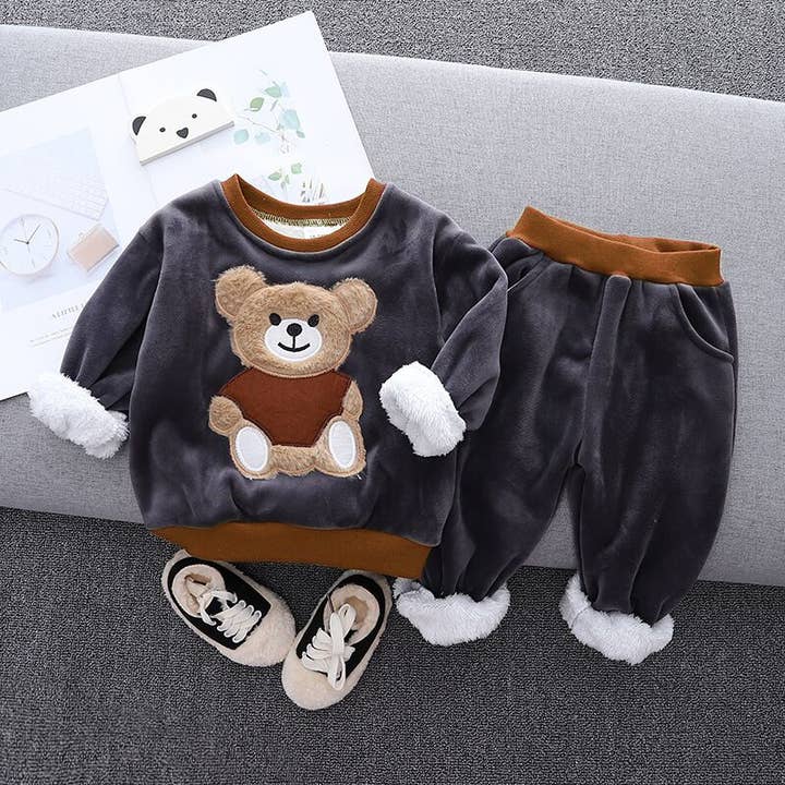 PatPat - Wholesale Top & Pant Set - Baby - 2pcs Baby Boy 95% Cotton Long-sleeve Cartoon Bear Sets1