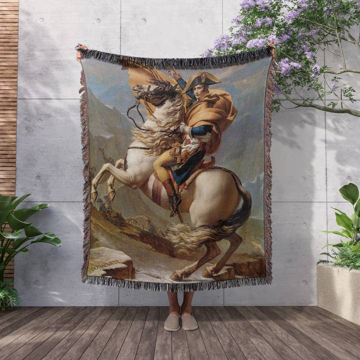 3dRose - Wholesale Throw Blanket - 3dRose, Napolean Crossing the Alps by Jacques-Louis David, Blanket2