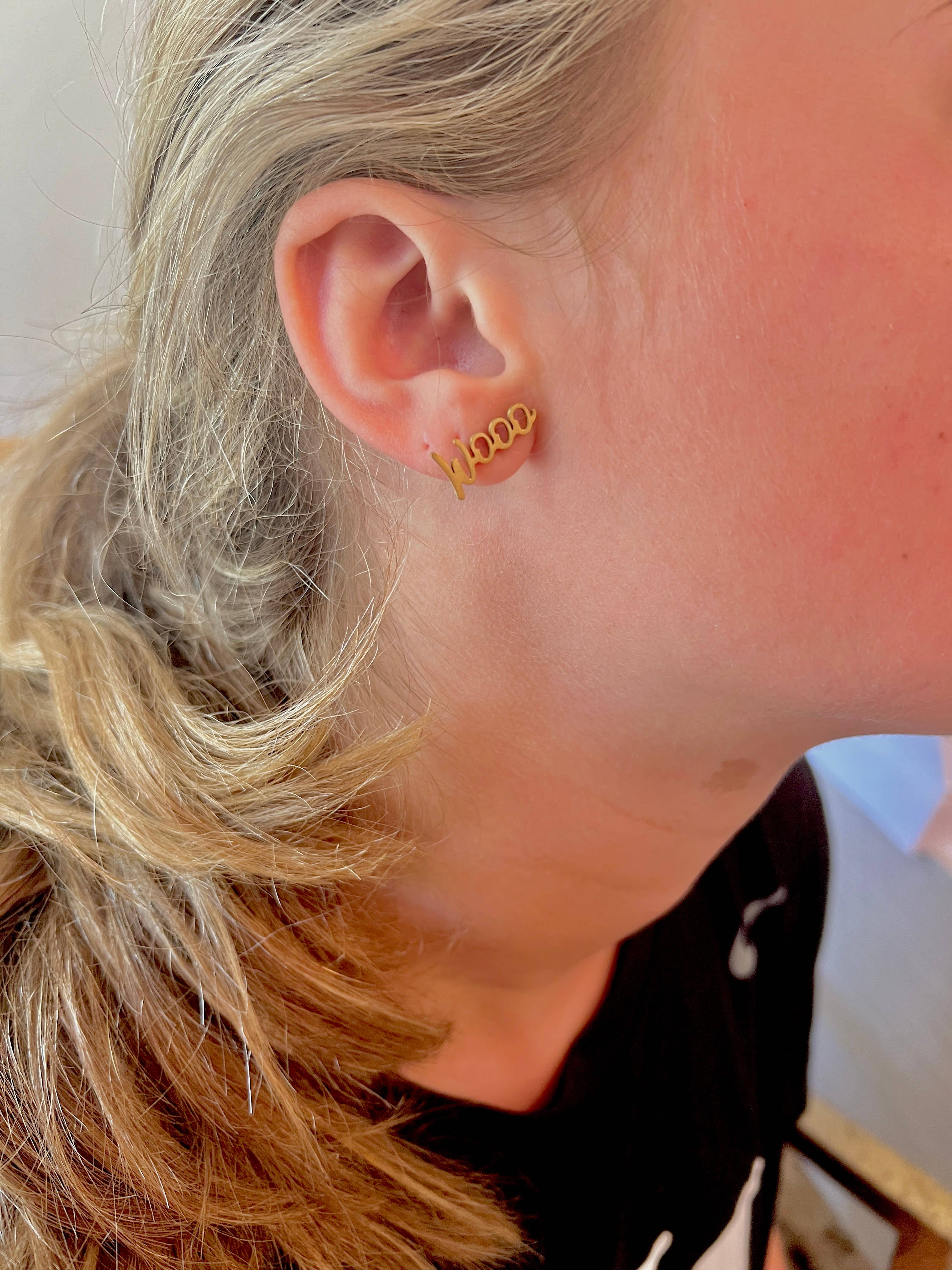 Steele Sloan Designs - Wholesale Stud/Post Earrings - WOOO Pig! Wooo Pig Earrings Cute Arkansas Gift Razorbacks4